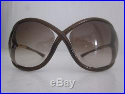 $405 NEW TOM FORD Whitney TF9 692 Cross-Bridge Sunglasses Brown Gradient +Case