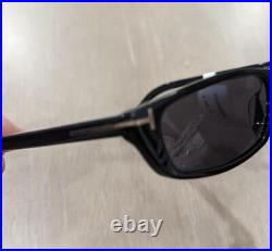 $425 Mens Authentic TOM FORD Alejandro T-Hinge Rectangle Sunglasses Black