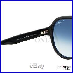 $445 Tom Ford Truman FT0464 01W Men Black Gold Details T-Logo Aviator Sunglasses