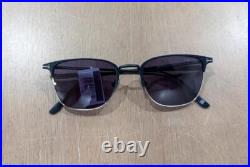 $510 Mens Authentic TOM FORD 52mm Browline Sunglasses Matte Blue