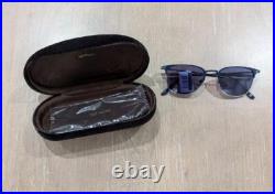 $510 Mens Authentic TOM FORD 52mm Browline Sunglasses Matte Blue