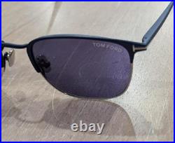 $510 Mens Authentic TOM FORD 52mm Browline Sunglasses Matte Blue