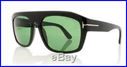 Authentic TOM FORD 470 01N Sunglasses Black / Green NEW 58mm
