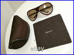 Authentic TOM FORD Mens Designer Sunglasses Brown Pilot Fonda TF 22 820 29780