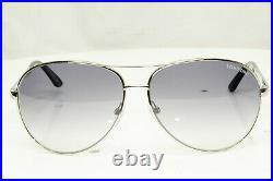 Authentic TOM FORD Mens Sunglasses Pilot Silver Metal Grey Charles TF35 753