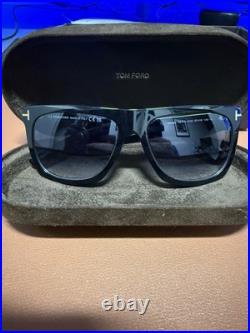 Authentic TOM FORD Sunglasses MORGAN FT0513-02D Black with Blue Lens 57mm