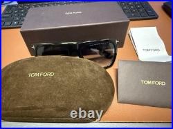 Authentic TOM FORD Sunglasses MORGAN FT0513-02D Black with Blue Lens 57mm