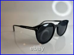 Authentic TOM FORD UNISEX SUNGLASSES Black Frame Grey Lens- NEW Polarized LENSES