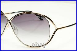 Authentic TOM FORD Womens Sunglasses Shiny Gold Grey Miranda TF130 28B Butterfly