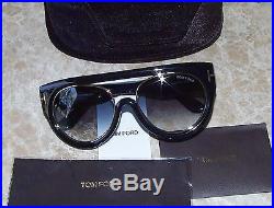 Authentic Tom Ford Alana Aviator Sunglasses TF 360 01B Black $530 NEW
