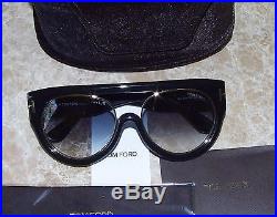 Authentic Tom Ford Alana Aviator Sunglasses TF 360 01B Black $530 NEW