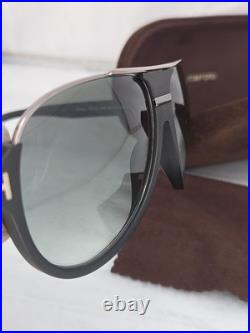 Authentic Tom Ford Dimitry TF334 02W Black Sunglasses FULL SET Box Papers