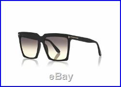Authentic Tom Ford FT 0764 Sabrina 01B Shiny Black/Smoke Gradient Sunglasses