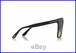 Authentic Tom Ford FT 0764 Sabrina 01B Shiny Black/Smoke Gradient Sunglasses