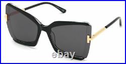 Authentic Tom Ford FT 0766 Gia 03A Black W. Endura Gold/Gray Sunglasses
