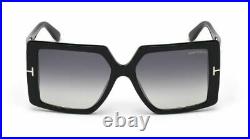 Authentic Tom Ford FT 0790 Quinn 01B Black/Smoke Gradient Women's Sunglasses
