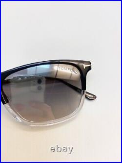 Authentic Tom Ford FT 0813 Caleb Black Ruthenium/smoke Gradient