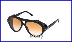 Authentic Tom Ford FT 0882 Neughman 01B Black/Amber Gradient Men's Sunglasses