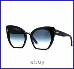 Authentic Tom Ford FT0553 Samantha-02 01W Shiny Black Sunglasses