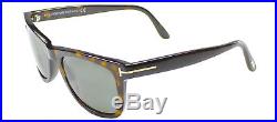 Authentic Tom Ford Leo FT0336 TF 336 56R Dark Havana Rectangle Sunglasses