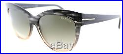 Authentic Tom Ford Lilly TF 430 20P Grey Peach Sunglasses Green Gradient Lens