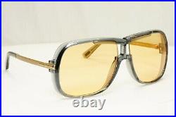 Authentic Tom Ford Mens Amber Grey Gold Square Sunglasses Caine TF 800 20E 36730