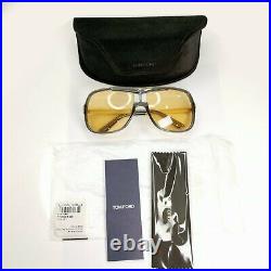 Authentic Tom Ford Mens Amber Grey Gold Square Sunglasses Caine TF 800 20E 36730
