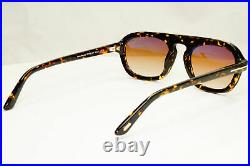 Authentic Tom Ford Mens Dark Brown Gold Sunglasses Sebastian 02 TF 736 56F