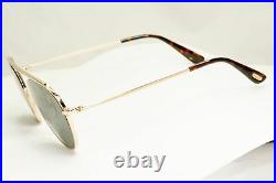 Authentic Tom Ford Mens Gold Green Metal Pilot Sunglasses Keith 02 TF 599 28N
