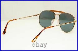 Authentic Tom Ford Mens Gold Green Pilot Metal Mirror Sunglasses Sean TF 536 28C