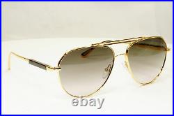 Authentic Tom Ford Mens Gold Pilot Metal Brown Sunglasses Andes TF 670 30B