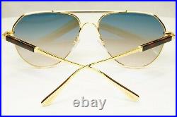 Authentic Tom Ford Mens Gold Pilot Metal Brown Sunglasses Andes TF 670 30B 36349