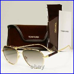 Authentic Tom Ford Mens Gold Pilot Metal Brown Sunglasses Andes TF 670 30B 36728