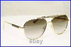 Authentic Tom Ford Mens Gold Pilot Metal Brown Sunglasses Andes TF 670 30B 36728