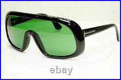 Authentic Tom Ford Mens Sunglasses Shield Visor Ski Black Green Sven TF471 01N