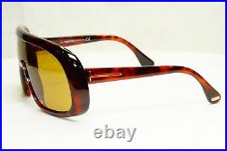 Authentic Tom Ford Mens Sunglasses Shield Visor Ski Brown Havana Sven TF471 56E