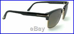 Authentic Tom Ford RIVER FT0367 01D SUNGLASSES Shiny Black with Smoke Lens 57mm