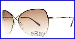 Authentic Tom Ford Sunglasses Women Butterfly TF 250 Gold 28F TF250 63mm