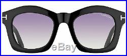 Authentic Tom Ford TF 431 01Z Greta Shiny Black Sunglasses Grey Gradient Lens