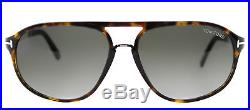 Authentic Tom Ford TF 447 52B Jacob Dark Havana Sunglasses Grey Gradient Lens
