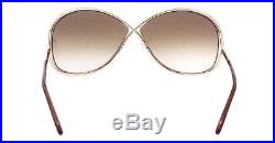 Authentic Tom Ford Women Sunglasses TF 130 Shiny Rose Gold 28G Miranda 68mm