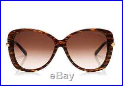 Brand New, Tom Ford Linda Butterfly Sunglasses, Brown Tf324 50f