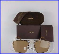 Brand New Authentic Tom Ford TF 504 Sunglasses Walker TF504 28E 57mm Gold Brown