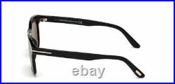 Brand New Tom Ford Eric-02 Tf595-f 01j Shiny Black Authentic Sunglasses 55-19