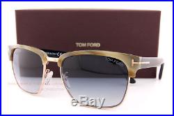 Brand New Tom Ford Sunglasses FT 367 River 60B Olive Horn/Blue Gradient For Men