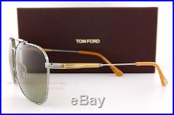 Brand New Tom Ford Sunglasses FT 377 Edward 14N Gunmetal Orange/Green Women Men