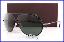 Brand New Tom Ford Sunglasses FT 450 Cliff 02N Matte Black/Green Men Aviator