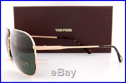 Brand New Tom Ford Sunglasses FT 451 Dominic 28N Gold/Solid Green Men
