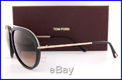 Brand New Tom Ford Sunglasses FT 452 Stacy 02T Black Gold/Brown Gradient Men