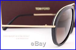 Brand New Tom Ford Sunglasses FT 452 Stacy 02T Black Gold/Brown Gradient Men